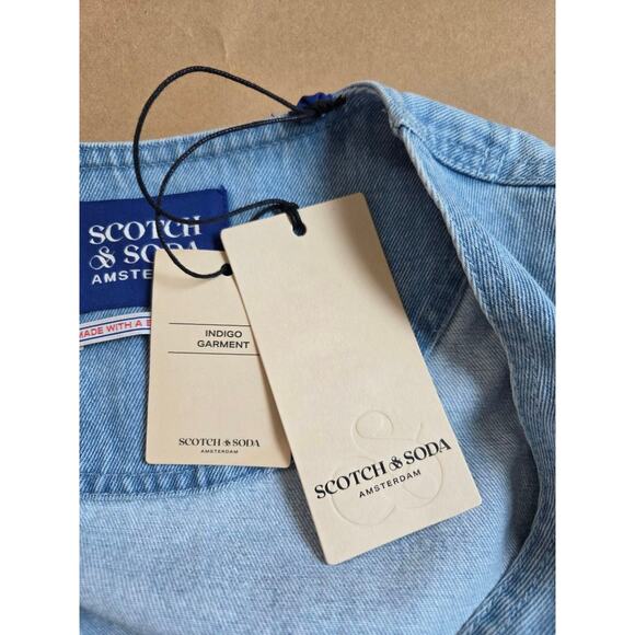 Scotch & Soda Denim Dress Belted XS Blue Mini Pockets NWT - Picture 10 of 12